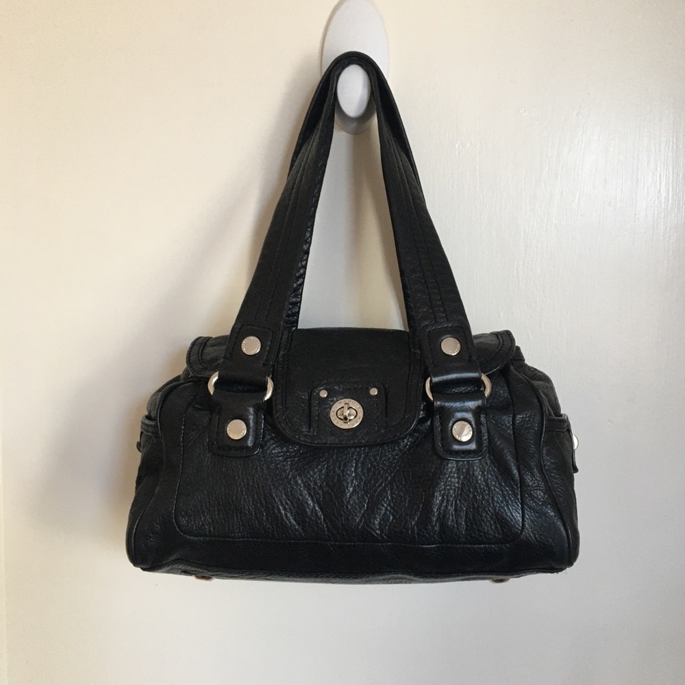 Marc By Marc Jacobs Black Leather Turnlock Shoulder Bag